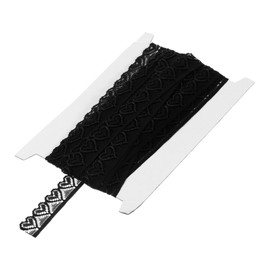 MECCANIXITY 0.7 Pulgadas Ancho 10 Yardas Encaje Cinta Corazón Patrón Negro Encaje Adorno Cinta para Regalo Envolver Ramos, Boda Decoración Costura Fabricación, y Bricolaje Artesanía