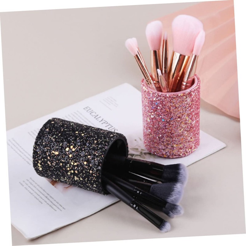 PACKOVE Makeup Brush Holder Black Desktop Organizer for Makeup Brushes