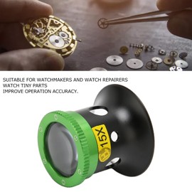 Alvinlite Watchmaker's Magnifier 15X, Jeweler's Magnifier Watchmaker's Eye Eyepiece Jewellery Magnifier Eyepiece Aluminium Alloy Watch Magnifier Eye Loupe for Watch Jewellery Watchmakers Magnifying