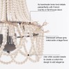 Wood Beaded Chandelier 3-Light Bohemia Pendant Light Fixture Farmhouse Round