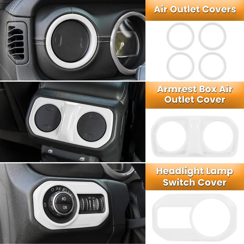 23PCS Full Set Interior Decoration Trim Kit for Jeep Wrangler