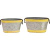 Boston International Oval Tins Set of Two Textured Galvanized Metal