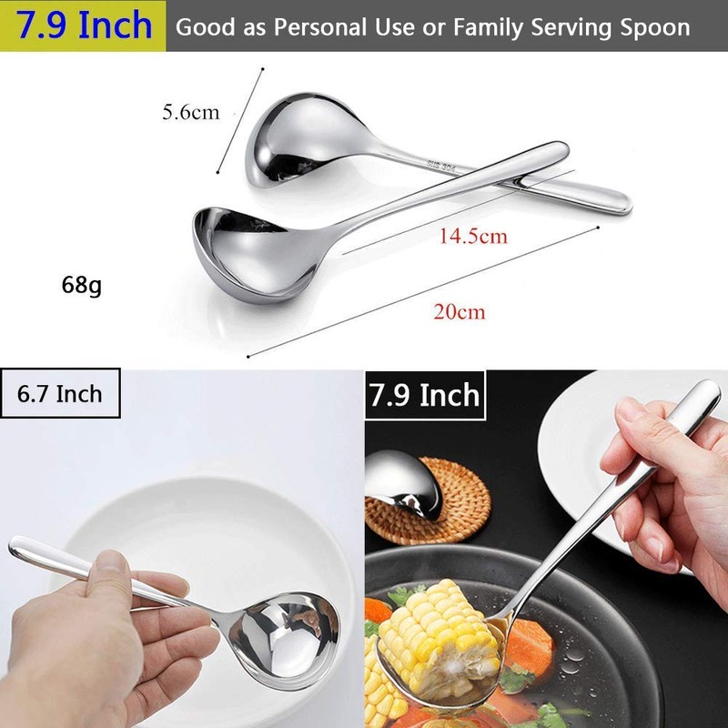 Qualizon 7.9INCH Deep Soup Spoon 7.9inch Silver