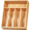 Umilife Bamboo Kitchen Drawer Organizer, 11 Inch Silverware Utensils Tray