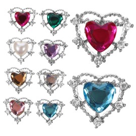 Hohopeti 10pcs Rhinestones Nail Charms for Nail Decoration Gems for Home Salon Use Random Colors for Phones and More