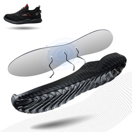 Safety Shoes Men's Steel Toe Cap Shoes Women's Work Trainers Work Shoes Protective Shoes Sporty Lightweight with Steel Toe Cap Black Blue Grey EU 36-48, Gk739 Black, 41 EU