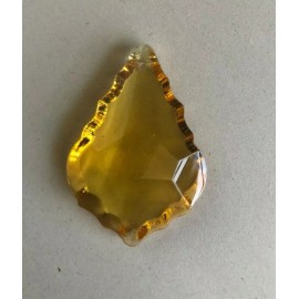 LOT OF 5: NEW Crystal Light Amber (Yellow) French Cut Pendalogue 38mm suncatcher