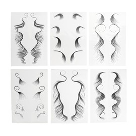 6 Sheets Fluff Baby Hair Hairline Sticker Life Like Curly Hair Edges Tattoo Fake Hairline Stickers Makeup Tool