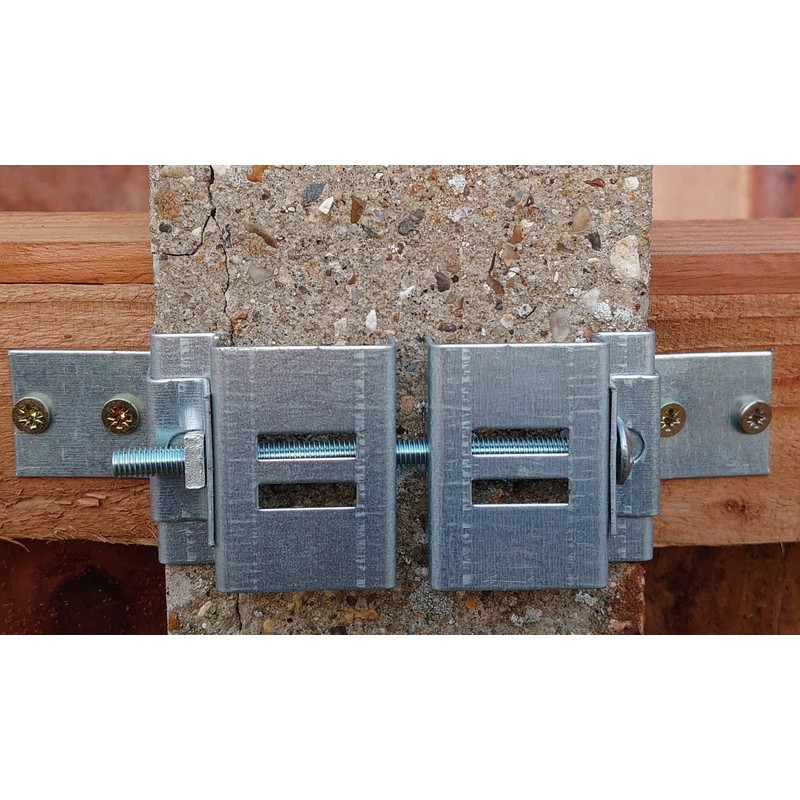 Postfix® 4" x 4" SLOTTED CONCRETE FENCE POST Brackets COMPLETE