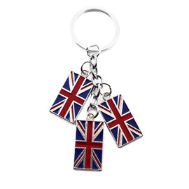 VNEWSCHI UK Flag Metal Keychain Charm Union Jack Keyring GB British Flag UK Flag Key Chain London Style Keyring Car Keyring Bag Charms