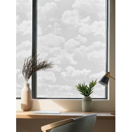 Artscape Clouds | Window Privacy Film Etched Glass Pattern | Non-Adhesive & UV Protection | Easy to Apply & Removable | 24 x 36 inches | Made in USA