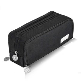Male and Female Pencil Case, Large Capacity Pencil Case with 3 Compartments, Multi-Functional Portable Pencil Case, Suitable for Children, Women, Men, Teenagers, and Students, Black