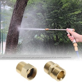 EMSea 2pcs M22 14mm Male to M22 14mm Male/Female Adapter Brass for Pressure Washer Hose Internal Thread Hose Pipe Fitting Garden Tools