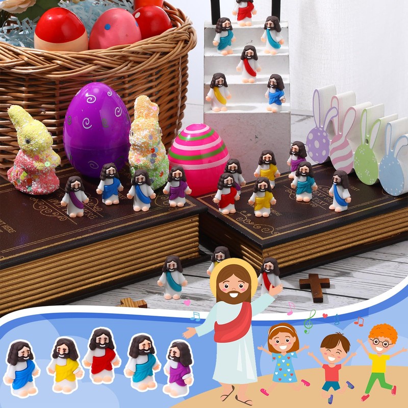 Bememo 200 Pcs Mini Jesus Figure Bulk Easter Tiny Jesus