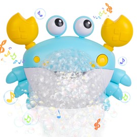 Hanmulee Crab Bath Bubble Toys for the Bathtub, Blows Bubbles and Plays 12 Children’s Songs, Automatic Bath Bubble Machine for Toddler Kids Baby Bath Toys Makes Great Gifts for 3 Years Girl Boy - BLUE