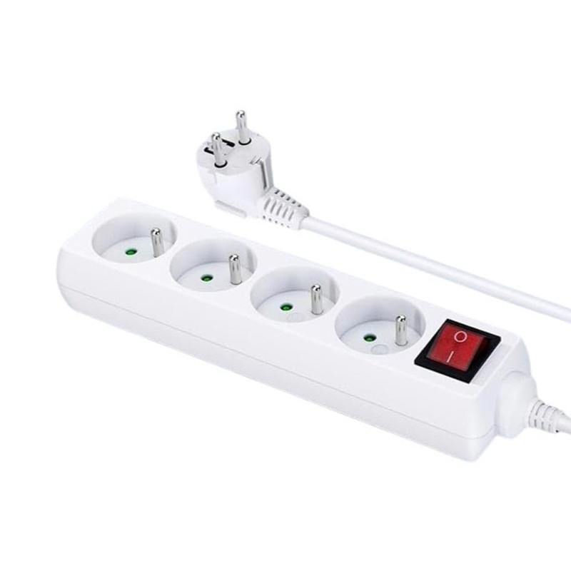 4-Way Power Strip with Switch – 230V – 16A –