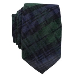 Tartancity Men's Tartan Tie - Classic Plaid Pattern, Stylish Cotton & Wool Blend, Perfect for Formal, Business & Casual Wear (Black Watch)