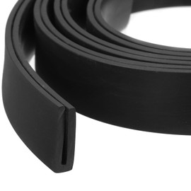 QUARKZMAN U-Channel Edge Protection, 1 Metre Length Rubber Protection Strip Edge Protection Flat Profile Suitable for 1.5-2 mm Edges (15/64" W x 25/32" H) Black