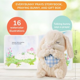 Tickle & Main Everybunny Prays The Praying Musical Bunny, Ideal Baptism & Christening Gifts for Girls, Babies & Toddlers on Easter (Blue, 7 in)