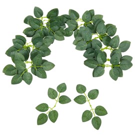 InnoGear 50pcs Artificial Green Leaves Bulk Rose Leaves Artificial Greenery Fake Rose Flower Leaves for Decoration DIY Wedding Bouquets Centerpieces Bridal Shower Party Valentine's Day Christmas Xmas