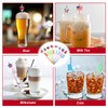 Potchen 80 Pcs Patriotic Crazy Silly Straws Bulk 4th of