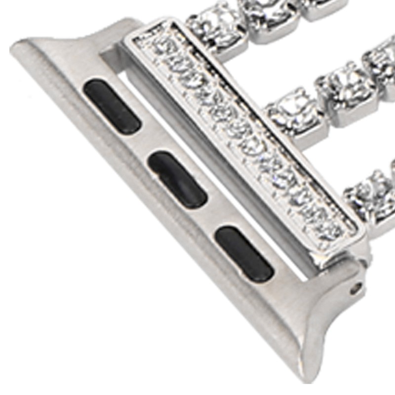 Rhinestone Brass Metal Bracelet Watch Band Strap Replacement for IOS