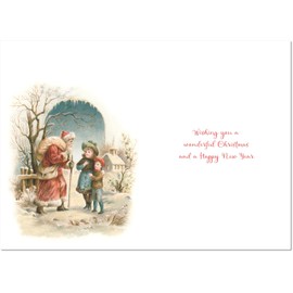 doodlecards Uncle Christmas Card Victorian Style Medium Size Christmas Card for Uncle with Plain Envelope
