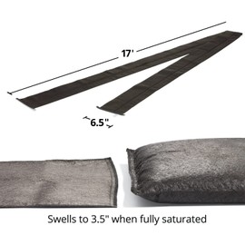 PIG Home Solutions Water Barrier - Sandless Sandbags for Flooding - 2 Pack - 17'L x 6.5"W x .25"H Water Diverter - PM50418