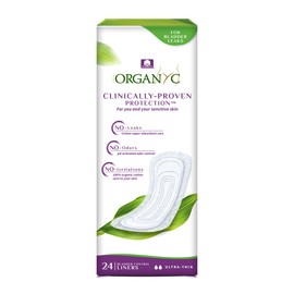 Organyc 100% Organic Cotton Inside and Out Light Incontinence Liners for Bladder Leakage Control, FSA/HSA Eligible, Ultra Thin, Light Flow, 24 Count