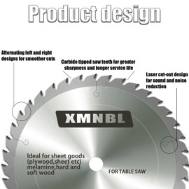 10 Inch Saw Blade,10 Inch Thin Kerf General Purpose Blade,Replaces for Forrest CMT 10 inch Table Saw Blade,for Wood Cutting 10 inch Table Saw Miter Saw,40-Tooth Woodworking Saw Blades,5/8-Inch Bore