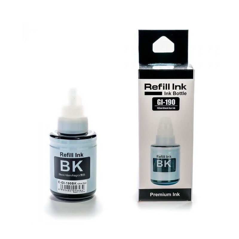 REFILL INK Tinta GI-190 BK Negro Compatible con Pixma G1100