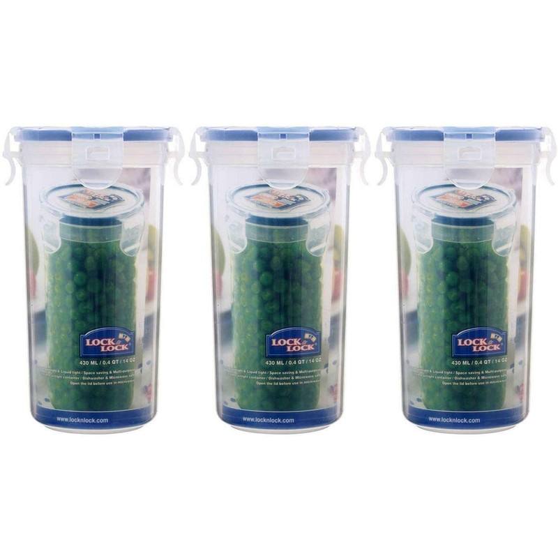 3 X Lock and Lock 430ml Plastic Food Storage Container