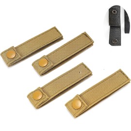 PQCLXUYA 4 Pack Tactical Molle Webbing Straps,for MOLLE Attachment Strap Heavy-Duty Snap Elastic Strap Buckle Fastener Molle Panel Connectors amping Hiking Backpack Accessories With Velcro (Coyote)