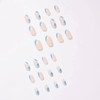 RUNRAYAY Wave Blue & White French Press On Nails Long