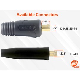 SÜA® - 300 Amp Welding Lead Extension - LC40 Male/Female Connector - #1 AWG cable (15 FEET)
