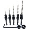 FTG USA Adjustable Wood Countersink Drill Bit Set 5 Pc