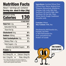 PRETZELIZED Snacks PRETZELIZED Pretzel Pita Chips, Sea Salt Flavored, 7oz Bag (Pack of 12)