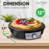 NutriChef Electric Griddle & Crepe Maker | Nonstick 12 Inch
