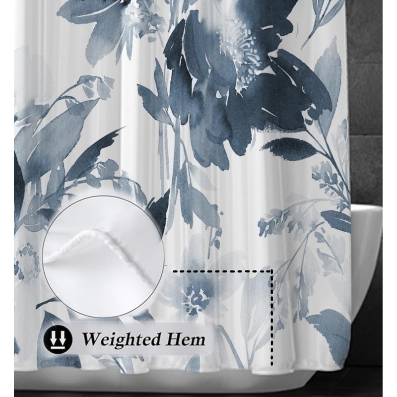 mefound Shower Curtain Waterproof & Mould Resistant Premium Hotel Quality