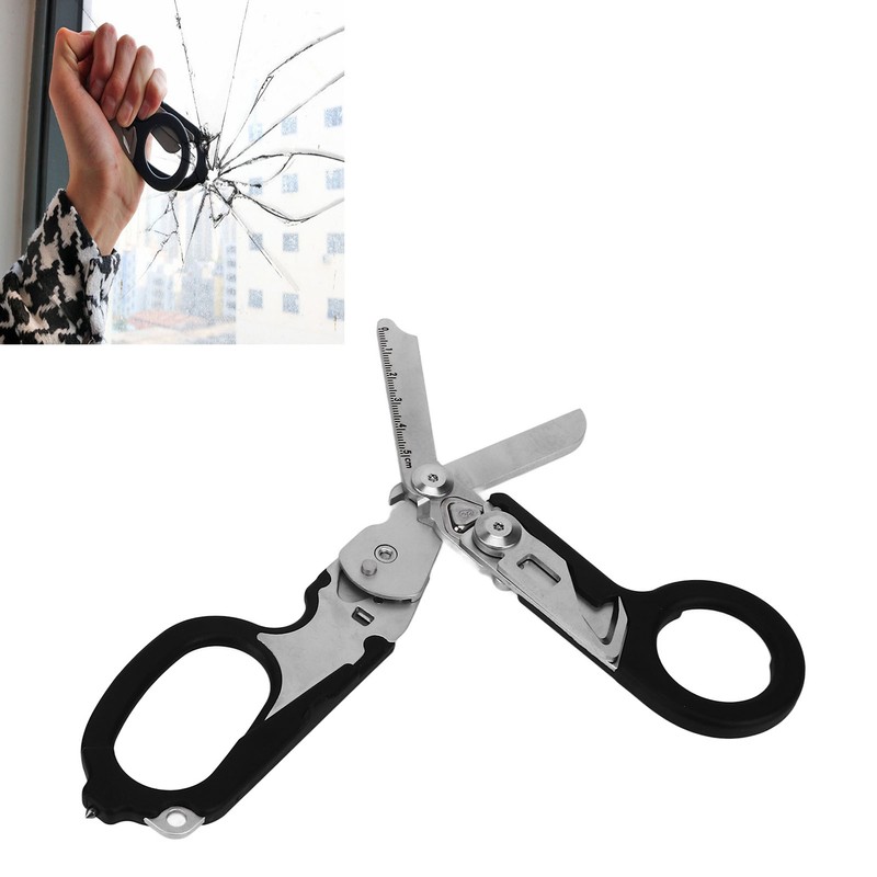 Emergency Response Shears Foldable Multifunctional Scissors Portable Stainless Steel Scissors
