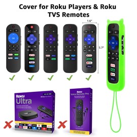 3 Pack Case for Roku Remote, Cover for Hisense/TCL Roku TV Steaming Stick/Express, Silicone Protective Controller Universal Replacement Sleeve Skin Glow in The Dark Green Blue Pink