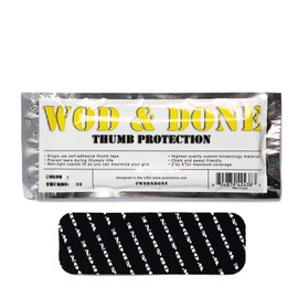 WOD&DONE Premium Pre-Cut Athletic Thumb Protection Tape for Crossfit Olympic Hook Grip Weightlifting (Black, 4pk)