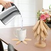 Beech Wooden Tree Coaster Set - Foldable Heat Resistant Mat