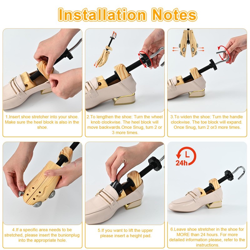 eachway Wooden Shoe Stretcher Men Women,Premium 4-Way Shoe Tree Stretch