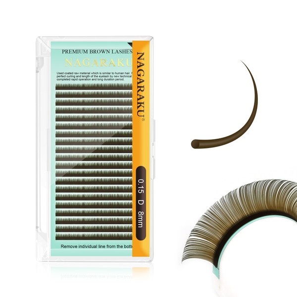 NAGARAKU Natural Brown Color Individual Eyelash Extensions Classic Lashes Faux