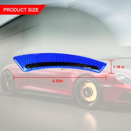 Bittwee 4PCS Car Wheel Eyebrow Reflective Stickers, Waterproof Anti-Scratch Auto Bumper Fender Safety Reflector Guard Strips Trim Side Marker, Vehicle Exterior Accessories, Universal Fit（Blue）
