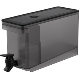 Yamazaki 1583 Refrigerator Drink Server, 0.9 gal (2.8 L), Black, W 3.9 x D 12.4 x H 6.7 inches (10 x 31.5 x 17 cm) (including faucet and valve), Tower, Dishwasher Safe, Cold Water Bottle, Barley Tea