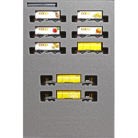KATO 10-1731 N Gauge Rattish Railway Container Cargo Train, Set of 8, Railway Model, Freight Car, White