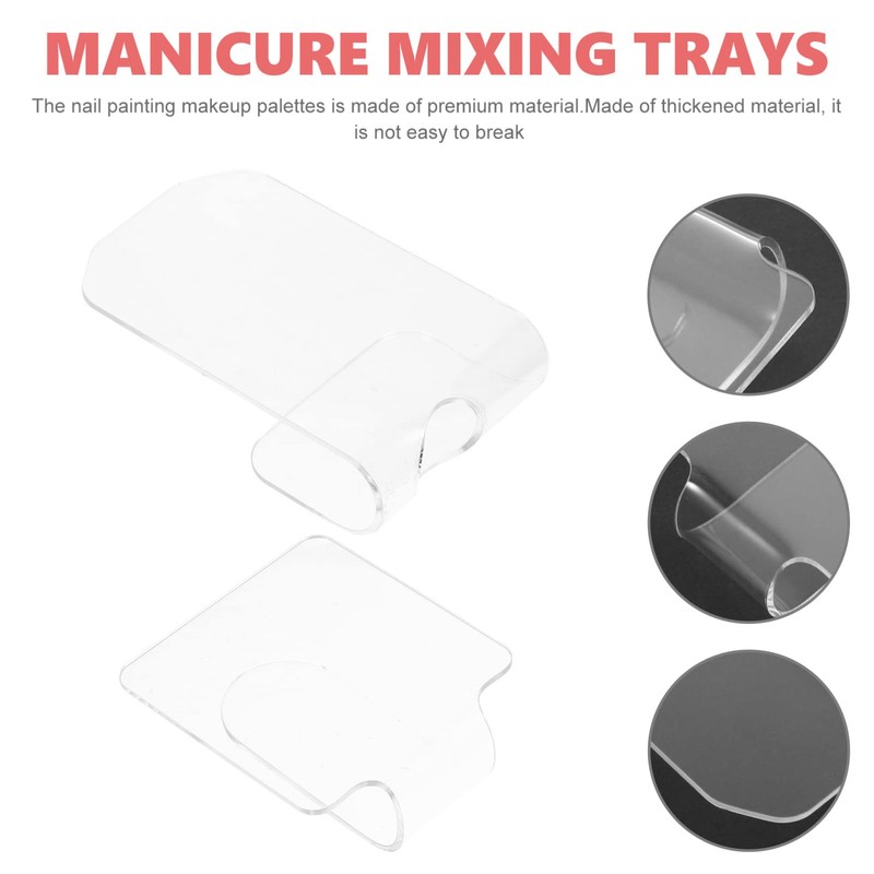 SAFIGLE Acrylic Manicure Color Mixing Palette Set of 2 Handheld