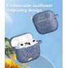 IMIVIO Compatible with Airpods 3rd Generation Case Cover, Sunflower Engraved